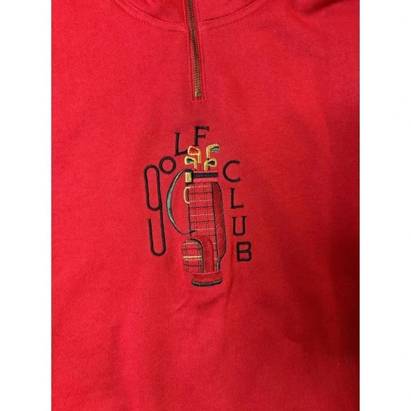 Vintage Line Up Golf Christmas Theme 1/4 Zip Pullover Size Medium - Picture 3 of 7